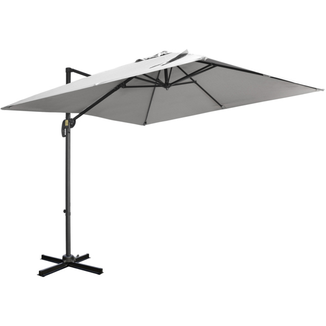 Outsunny Grey Cantilever Paraso with Cross Base 2.7 x 2.7m - Size: 3m - Wilko - image 1