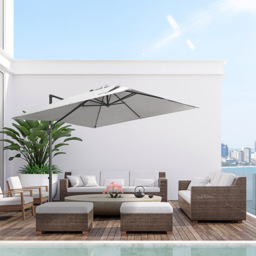 Outsunny Grey Cantilever Paraso with Cross Base 2.7 x 2.7m - Size: 3m - Wilko - thumbnail 5