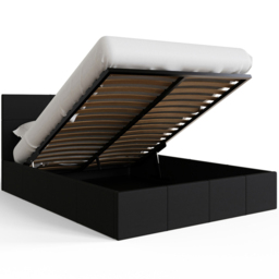 GFW King Size Black Faux Leather End Lift Ottoman Bed with Memory Pocket Spring Mattress - Wilko - thumbnail 6