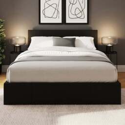 GFW King Size Black Faux Leather End Lift Ottoman Bed with Memory Pocket Spring Mattress - Wilko - thumbnail 1