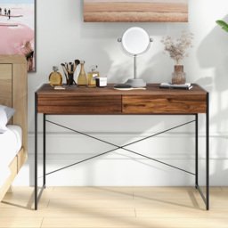 Costway 2 Drawer Wooden Study Computer Desk Brown - Size: 125 x 57 x 12cm - Wilko - thumbnail 4