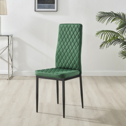 Furniturebox Valera Set of 4 Green and Black Velvet Dining Chair - Wilko - thumbnail 6