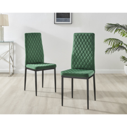 Furniturebox Valera Set of 4 Green and Black Velvet Dining Chair - Wilko - thumbnail 7