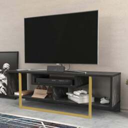 Decorotika Asal Bendire and Gold Wide TV Unit - Size: 40.2 x 119.4 x 35.2cm - Multi - Wilko - thumbnail 1