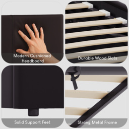 Vida Designs Lisbon Small Double Brown Faux Leather Ottoman Bed - Wilko - thumbnail 7