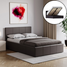 Vida Designs Lisbon Small Double Brown Faux Leather Ottoman Bed - Wilko - thumbnail 6