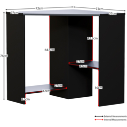 Vida Designs Hetton Corner Computer Desk Black - Size: 76 x 100 x 70cm - Wilko - thumbnail 6