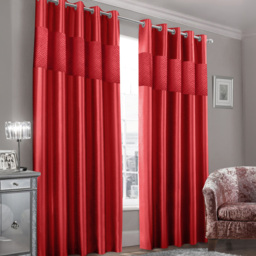 Intimates Hartley Red Ringtop Curtains 168 x 183cm - Size: W 168 x D 183cm - Wilko - thumbnail 4