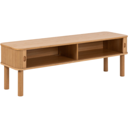 Florence Langley 2 Shelf Oak TV Unit with Sliding Door - Brown - Furniture To Go - Wilko - thumbnail 6