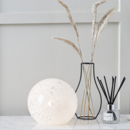 Pacific Lifestyle Aurora Speckled White Glass Spherical Table Lamp - Size: 19 x 18 x 18cm - Wilko - thumbnail 3