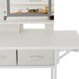 Living and Home 2 Drawer White LED Mirror Dressing Table Set - Size: 136.2 x 83.2 x 40cm - Wilko - thumbnail 6