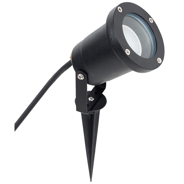 ValueLights Derwent Set of 4 Black Outdoor Spike Lights 5W with Warm White Bulb - Size: 20 x 32.6 x 32.6cm - Wilko - image 1