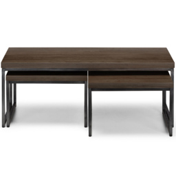 Julian Bowen Brooklyn Dark Oak Nest of Tables Set of 3 - Size: 60 x 120 x 45cm - Brown - Wilko - thumbnail 5
