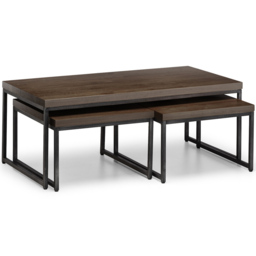 Julian Bowen Brooklyn Dark Oak Nest of Tables Set of 3 - Size: 60 x 120 x 45cm - Brown - Wilko - thumbnail 3