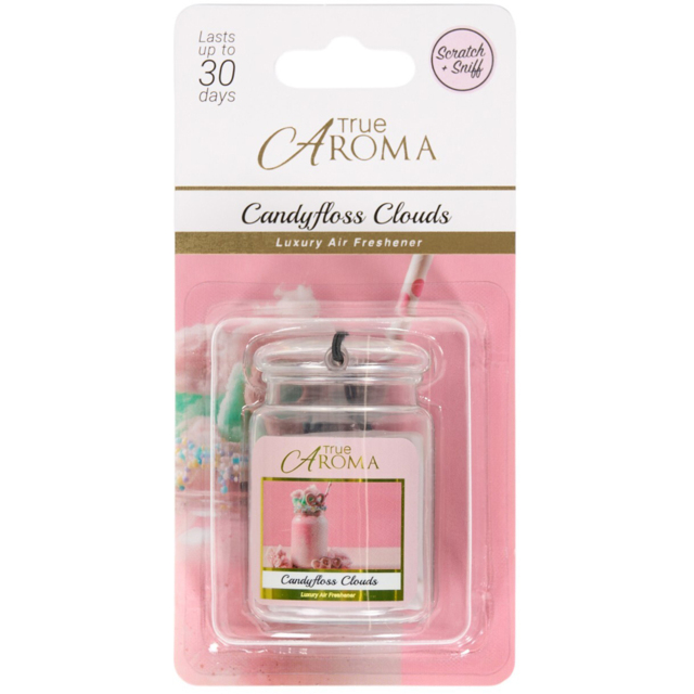 Hanging Jar Scented Air Freshener Candyfloss Cloud - True Aroma - Wilko - image 1