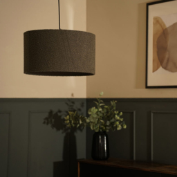 ValueLights Reni Charcoal Boucle Large Shade - Size: 25 x 45 x 45cm - Grey - Wilko - thumbnail 4