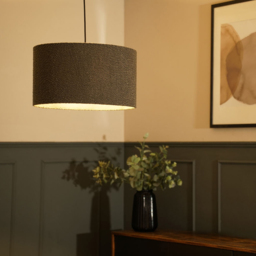 ValueLights Reni Charcoal Boucle Large Shade - Size: 25 x 45 x 45cm - Grey - Wilko - thumbnail 3