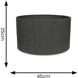 ValueLights Reni Charcoal Boucle Large Shade - Size: 25 x 45 x 45cm - Grey - Wilko - thumbnail 7