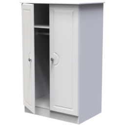 Crowndale Pembroke 2 Door Matt White Midi Wardrobe Ready Assembled - White Matt - Wilko - thumbnail 7