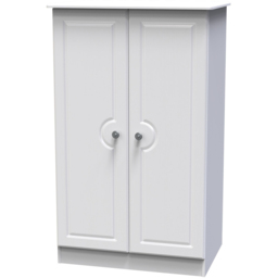Crowndale Pembroke 2 Door Matt White Midi Wardrobe Ready Assembled - White Matt - Wilko - thumbnail 4