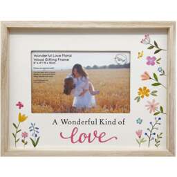 Wonderful Love Floral Wooden Photo Frame Natural - The Port. Co Gallery - Wilko - thumbnail 1