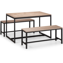 Julian Bowen Tribeca 4 Seater Dining Set Oak - Black - Wilko - thumbnail 3