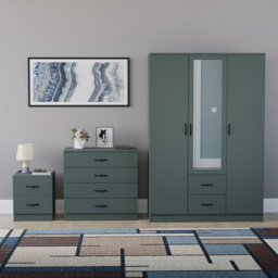 Vida Designs Riano Green 3 Piece Bedroom Furniture Set - Jasper Green - Wilko - thumbnail 3