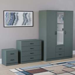 Vida Designs Riano Green 3 Piece Bedroom Furniture Set - Jasper Green - Wilko - thumbnail 1