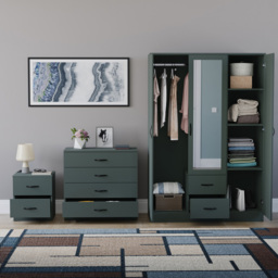 Vida Designs Riano Green 3 Piece Bedroom Furniture Set - Jasper Green - Wilko - thumbnail 4