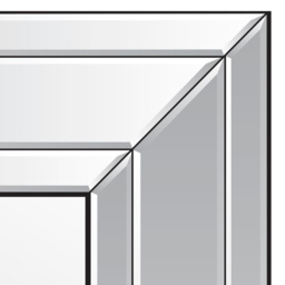 Langley Modern Double Edge Bevelled All Glass Large Dress Mirror 120 x 80cm - Size: 120x 80cm - Black - MirrorOutlet - Wilko - thumbnail 5