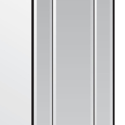 Langley Modern Double Edge Bevelled All Glass Large Dress Mirror 120 x 80cm - Size: 120x 80cm - Black - MirrorOutlet - Wilko - thumbnail 4