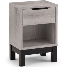 Julian Bowen Bali Single Drawer Grey Oak Bedside Table - Wood - Wilko - thumbnail 3