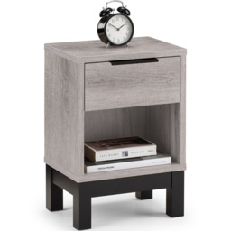 Julian Bowen Bali Single Drawer Grey Oak Bedside Table - Wood - Wilko - thumbnail 4