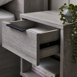 Julian Bowen Bali Single Drawer Grey Oak Bedside Table - Wood - Wilko - thumbnail 5