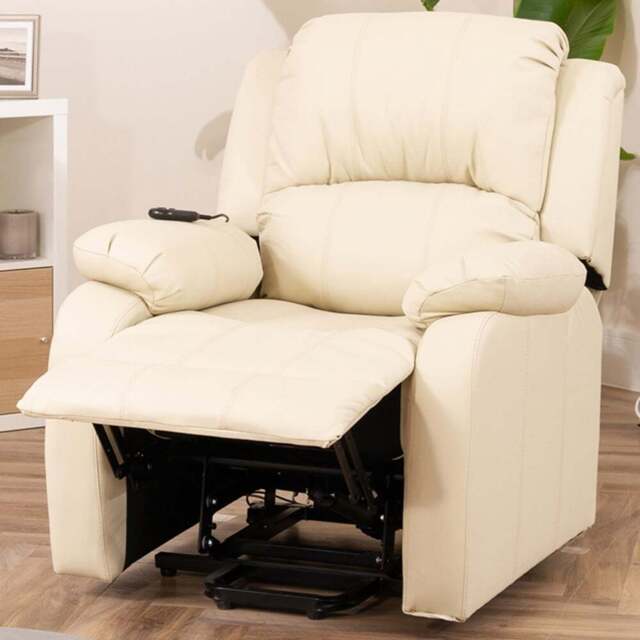 Artemis Home Northfield Cream Dual Motor Massage and Heat Riser Recliner Chair - Size: Single - Wilko - image 1
