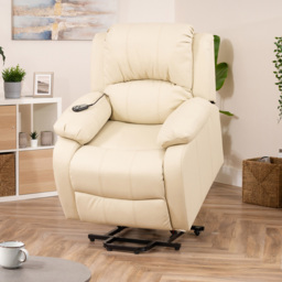 Artemis Home Northfield Cream Dual Motor Massage and Heat Riser Recliner Chair - Size: Single - Wilko - thumbnail 4