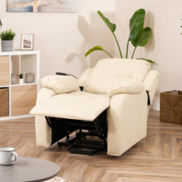 Artemis Home Northfield Cream Dual Motor Massage and Heat Riser Recliner Chair - Size: Single - Wilko - thumbnail 3