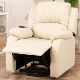 Artemis Home Northfield Cream Dual Motor Massage and Heat Riser Recliner Chair - Size: Single - Wilko