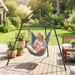 Outsunny Black Adjustable Height Hammock Stand - Size: 210 x 230 x 230cm - Wilko - thumbnail 5