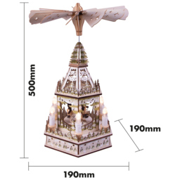 St Helens Festive Light Up Wooden Christmas Pyramid Decoration - Size: 19 x 19 x 50cm - Wilko - thumbnail 5