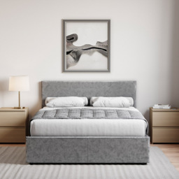 Vida Designs Veronica Double Silver Velvet Ottoman Bed with Gel Memory Foam Mattress - Wilko - thumbnail 5