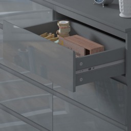 FWStyle Stora 8 Drawer Grey Gloss Chest Of Drawers - Wilko - thumbnail 4