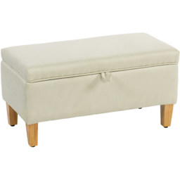 HOMCOM Beige Linen Fabric Ottoman Storage Box - Size: 28 x 38 x 73cm - Wilko - thumbnail 3