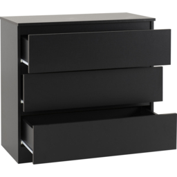 Seconique Malvern 3 Drawer Black Chest of Drawers - Wilko - thumbnail 5