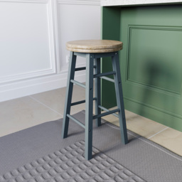 Chef Vida Grey Wooden Revolving Bar Stool - Size: 64 x 32 x 32cm - Wilko - thumbnail 4