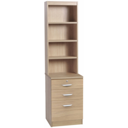 R White Cabinets 3 Drawer 4 Shelf Brown Storage Unit with Hutch - Size: 182.8 x 47.9 x 54cm - Wilko - thumbnail 3