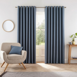 Helena Springfield Eden Blue Lined Eyelet Curtains 229 x 183cm - Size: W 229 x D 183cm - Wilko - thumbnail 5
