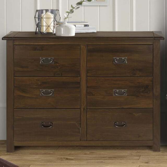 Core Products Boston 6 Drawer Wide Chest of Drawers - Brown - Wilko - image 1
