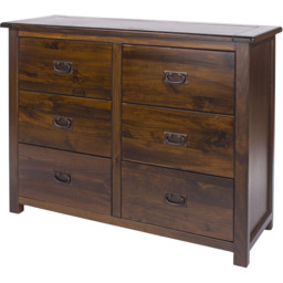 Core Products Boston 6 Drawer Wide Chest of Drawers - Brown - Wilko - thumbnail 4