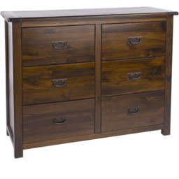 Core Products Boston 6 Drawer Wide Chest of Drawers - Brown - Wilko - thumbnail 5